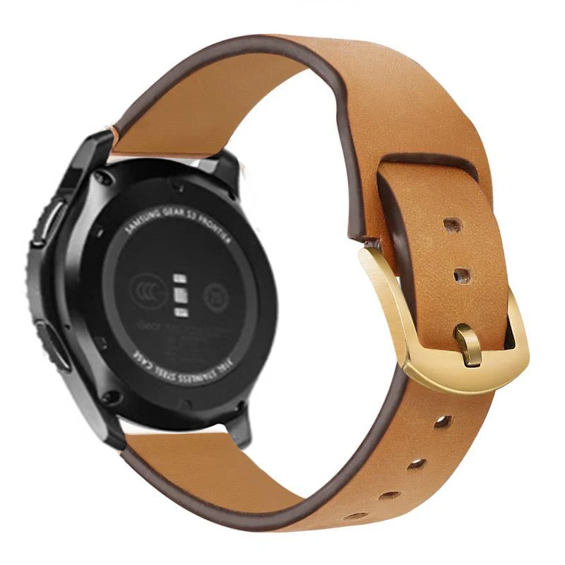 Ремень huawei gt 2 для samsung Шестерни Спорт S2 S3 классический Frontier galaxy watch active 42 мм 46 мм группа 20 мм 22 мм huami amazfit Bip - Цвет ремешка: brown