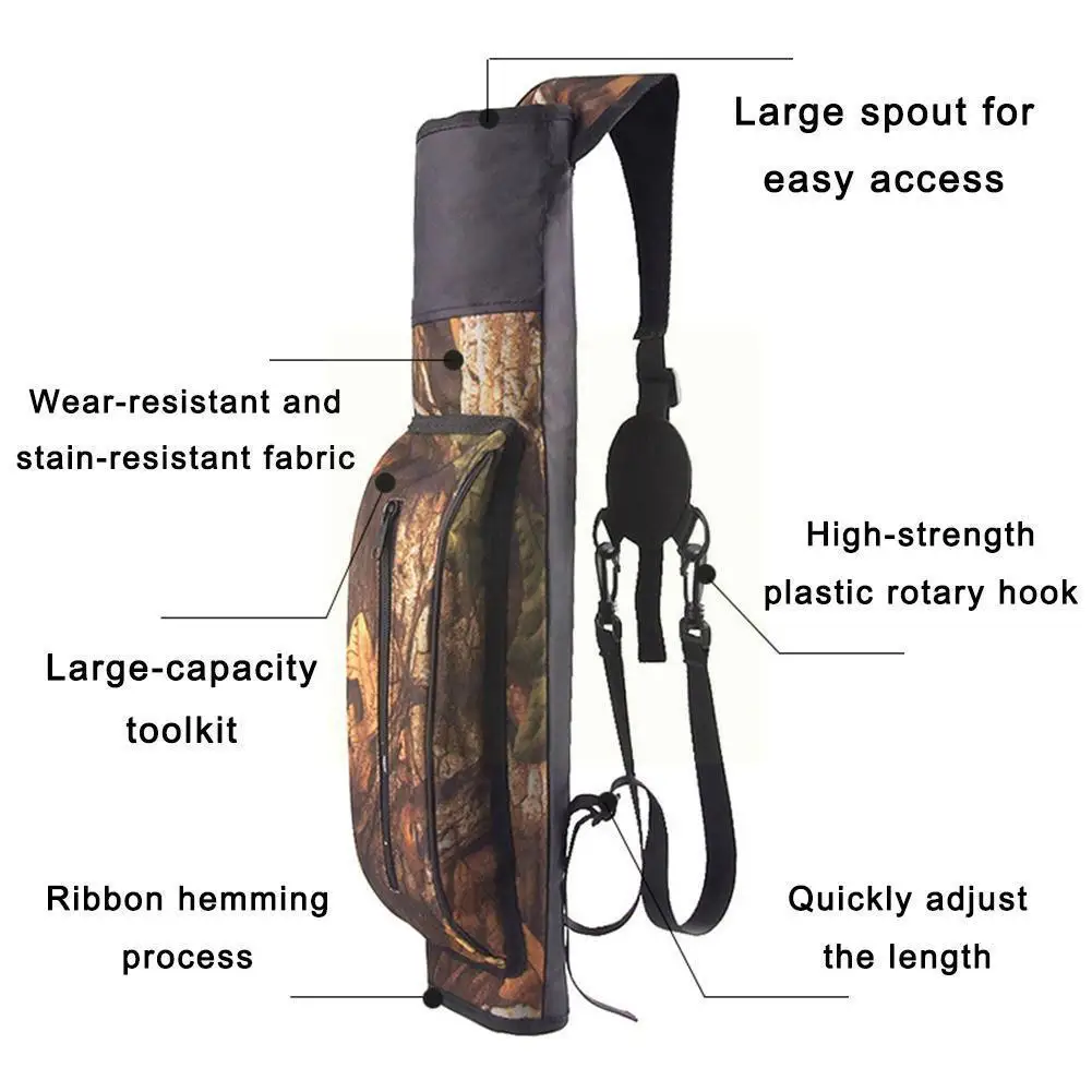 

Unisex Outdoor Competitive Archery Bow Quiver Both Capacity Wear-resistant Bag Large Can Shoulder R4f4