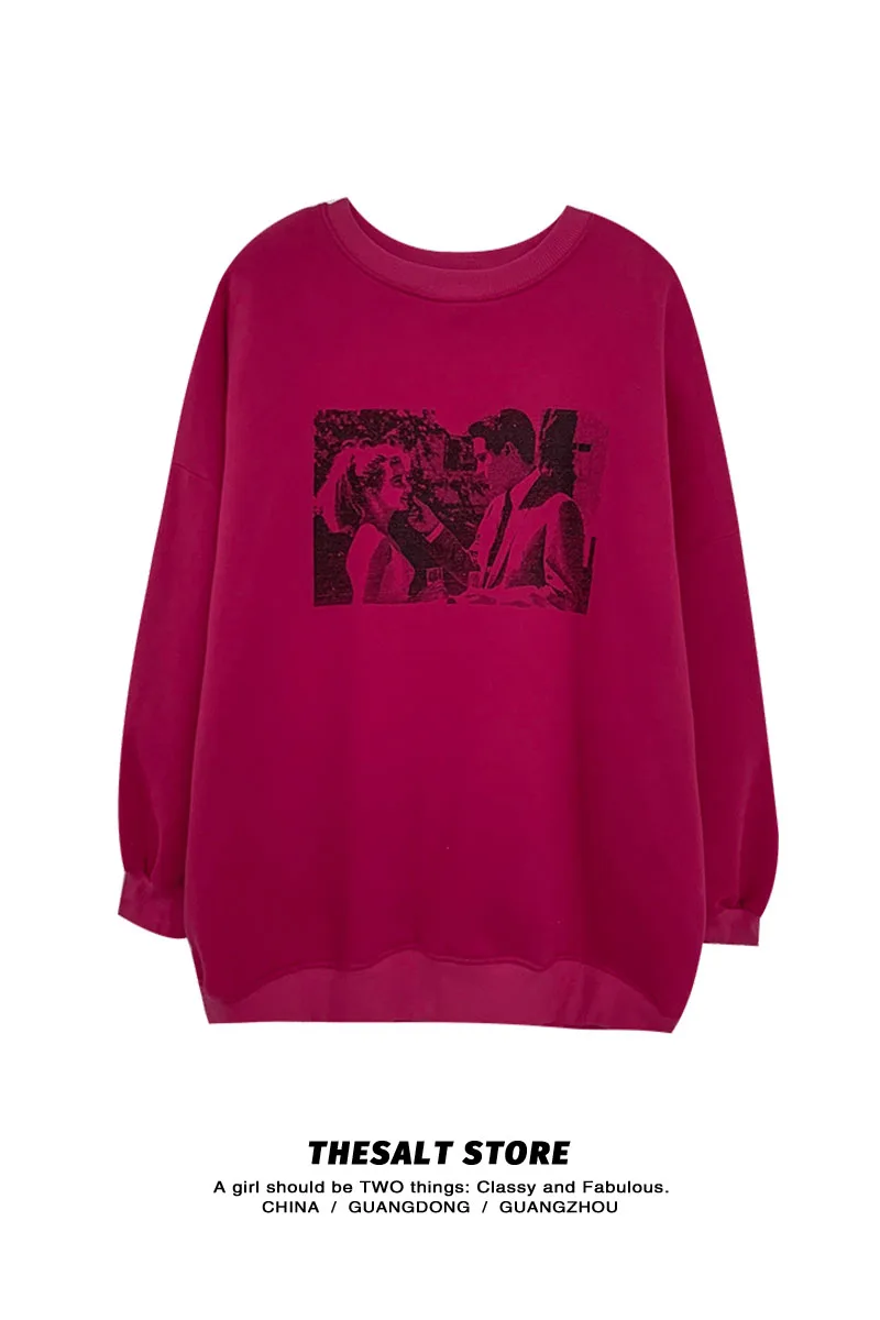 

Spring Autumn Oversized Hoodies New Fashion Women Long Sleeve Printed Harajuku Sweatshirts Woman Loose Vintage Tops