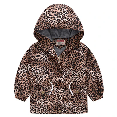 as the picture Girls Hooded Coats Fashion Printed Long Sweatshirt Windbreaker For Girls Autumn Outerwear Kids Wind Coat Children Clothing - Цвет: as the picture