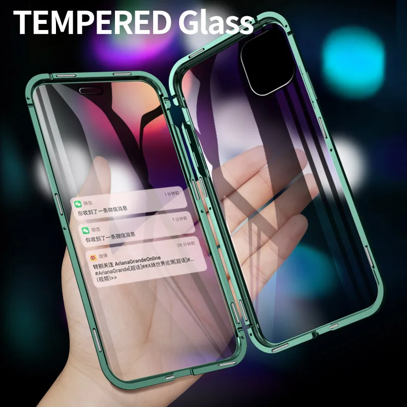 Магнитный адсорбционный металлический чехол для iPhone 11 promax xsmax xr 7p 8p 6p X 7 8 6