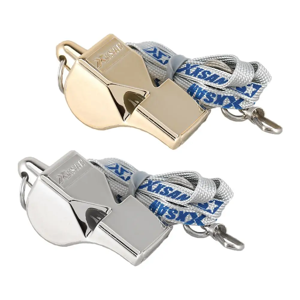 

Sports Metal Whistle With Lanyard Game Safety Emergency Outdoor Whistle