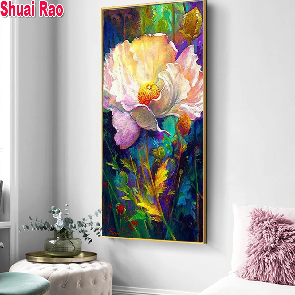 

Poppy Diamond Mosaic Full Square Round Rhinestones Flower Diamond Painting Picture Of Rhinestones Plant Home Decor large Size