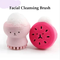 silicone facial cleansing brush octopus shape facial cleanser face washing product pore cleaner scrub exfoliator skin care tool