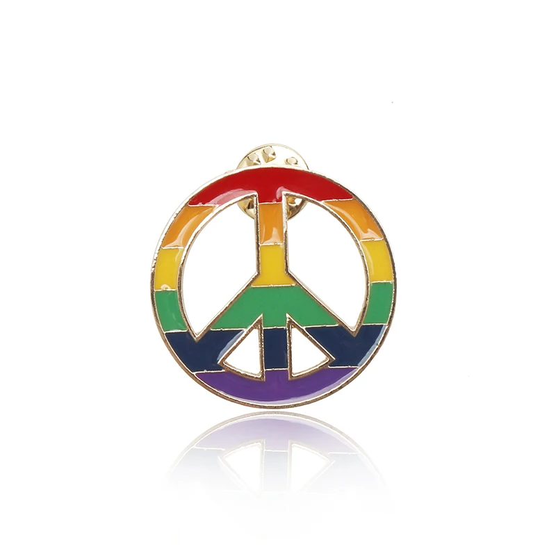ЛГБТ Дизайн Радужный Флаг знак мира булавка брошь креативные металлические