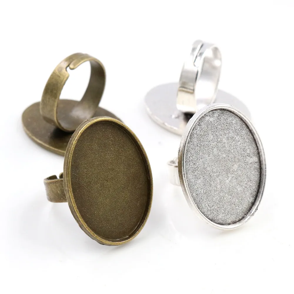 18x25 мм 5 шт античные бронзовые и посеребренные латунные овальные регулируемые