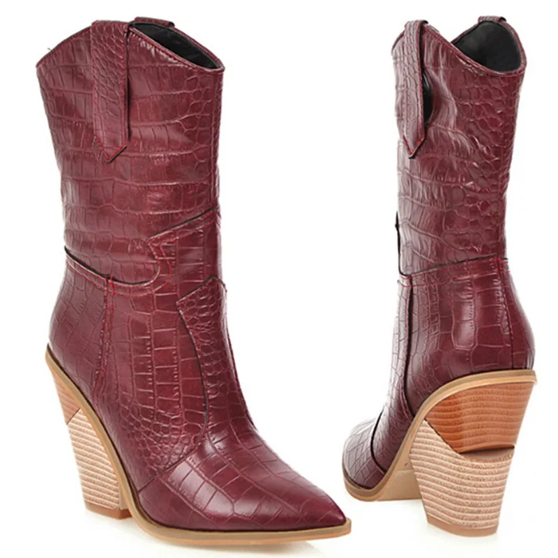 2020 новые трендовые зимние женские ботинки с острым носком Женские из