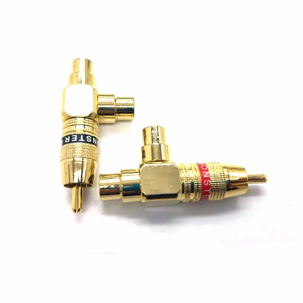 Thouliess Бесплатная доставка 2 шт Позолоченные RCA 1 папа к Женский адаптер AV видео