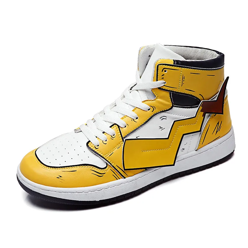 

Men's Shoes Cartoon Anime Sneakers Autumn Winter PU Leather Classic High-Top Man Vulcanized Shoes Mens Boots Male Casual Shoes