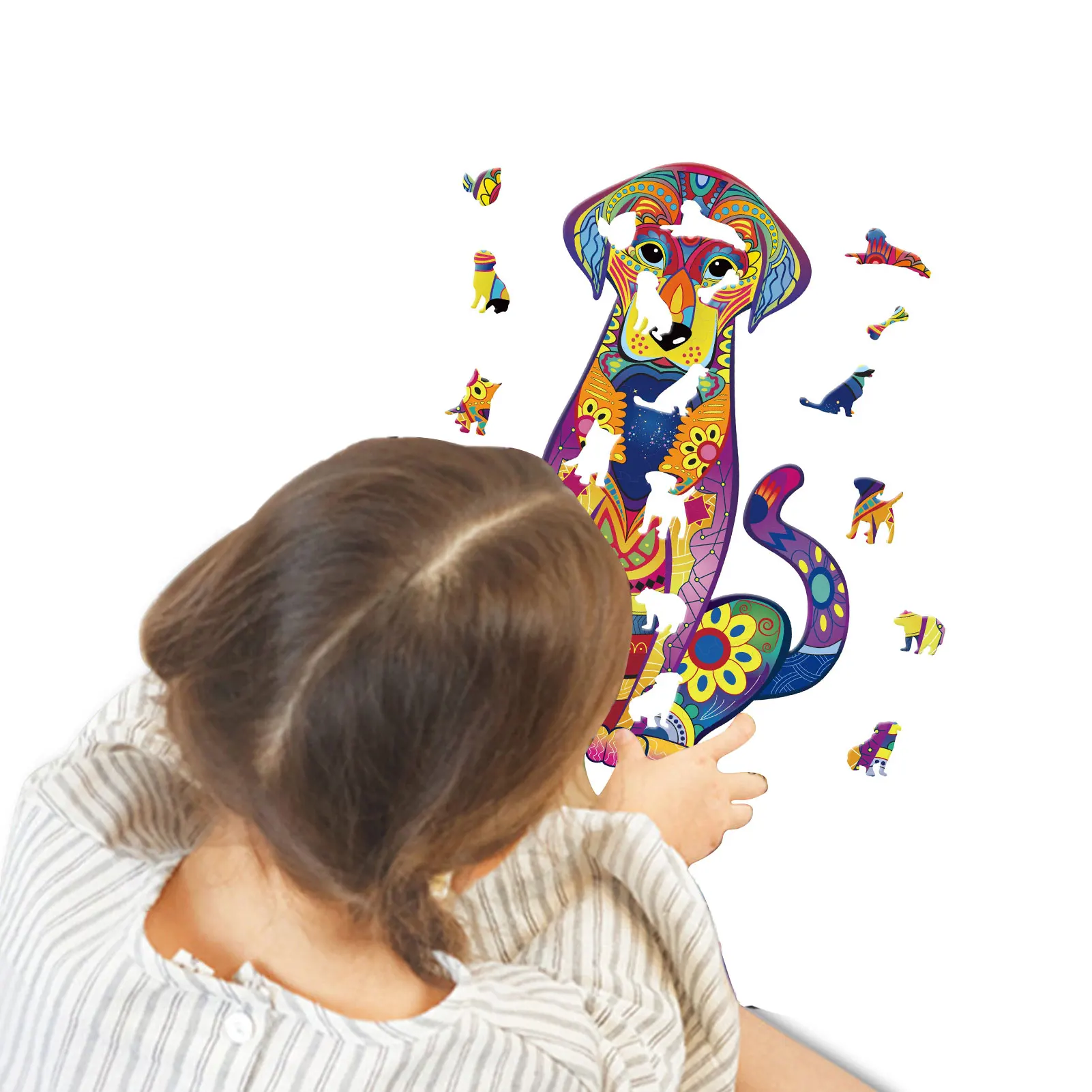 

Unique Wooden Jigsaw Puzzles Eagle Lop Eared Rabbit Labrador Animal Puzzle Kids Educational Toys Birthday Gift gently