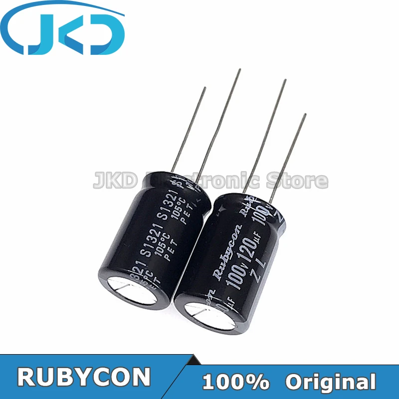 10 шт. RUBYCON 120 мкФ 100V 12 5*20 мм 120UF100V 100V120UF 12.5x2 0 Алюминий электролитический конденсатор