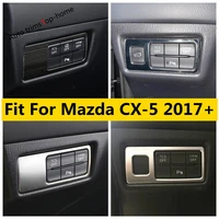 car headlight lamp switch button panel cover trim sticker black silver stainless steel accessories for mazda cx 5 2017 2022