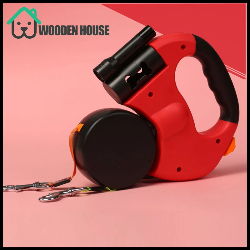 Двойной головой ПЭТ поводки с фонариком мешок для мусора коробка автоматически