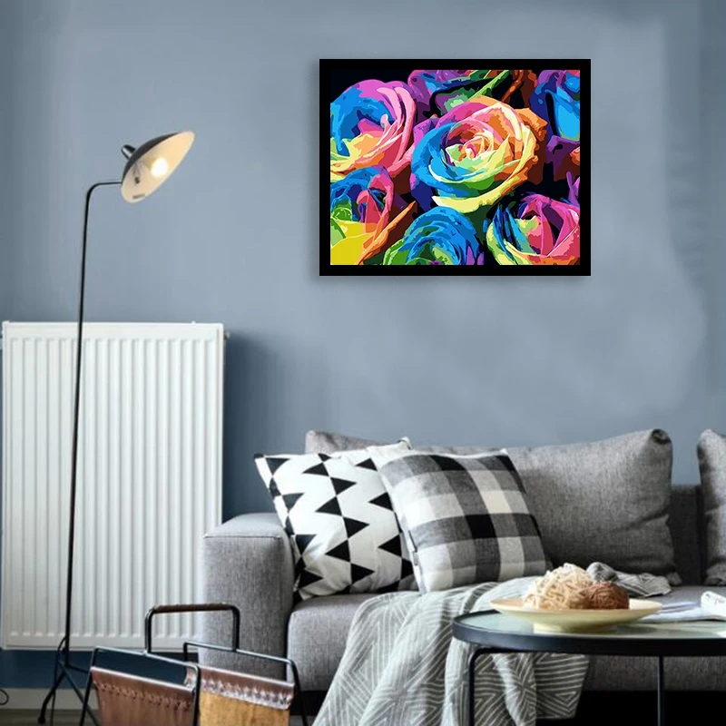 

Paint By Numbers Diy Acrylic Painting Kit for Kids & Adults Beginner - 16x20 Inch Colorful Flowers (Without Frame)