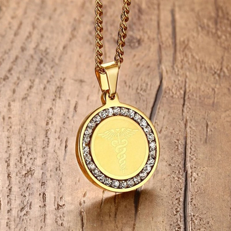 EyeYoYo монета медаль Zircon медицинский ожерелье с подвеской со знаком волшебная