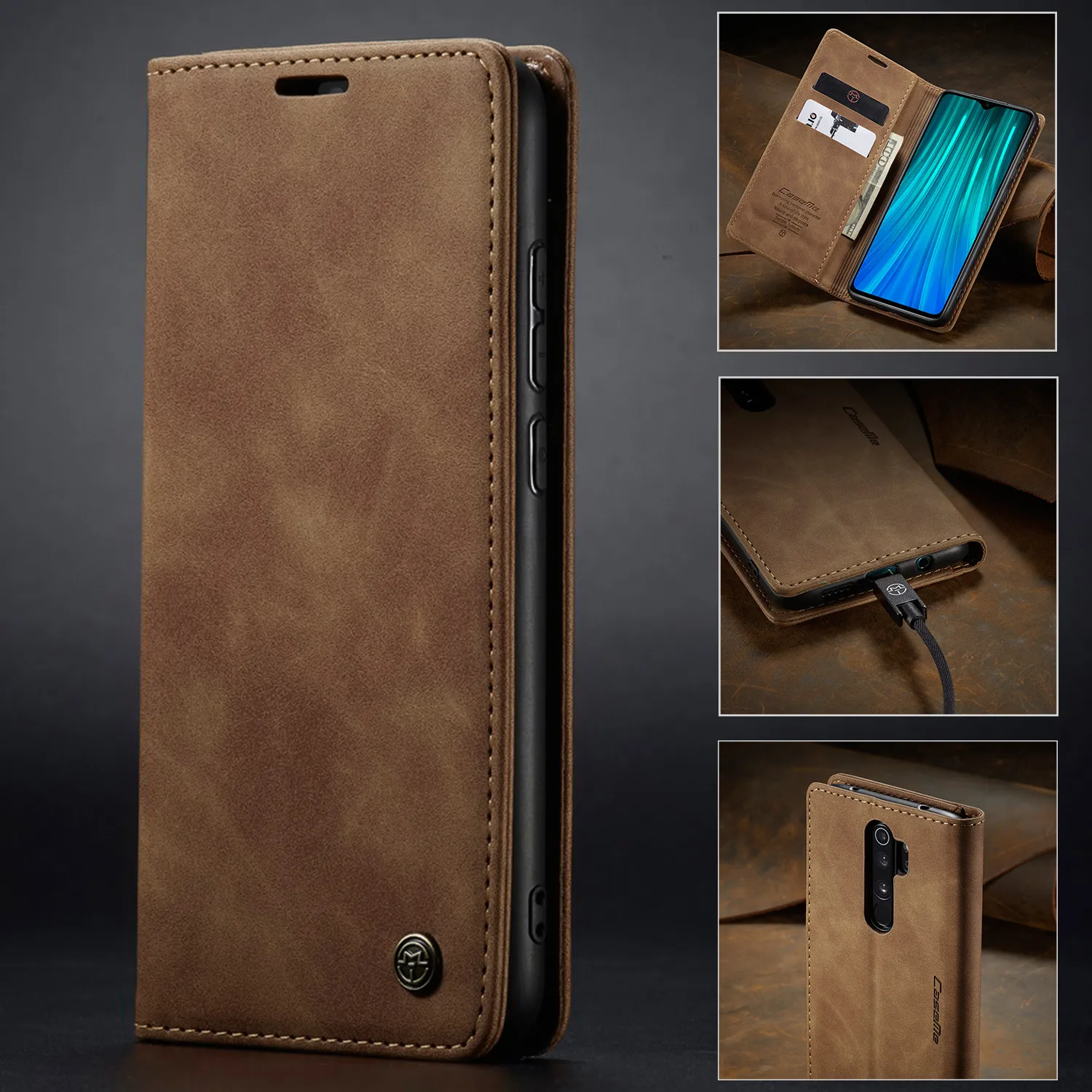 Кожаный чехол для XiaoMi 9 RedMi Note 8 K20 Pro CaseMe Ретро кошелек роскошный магнитный