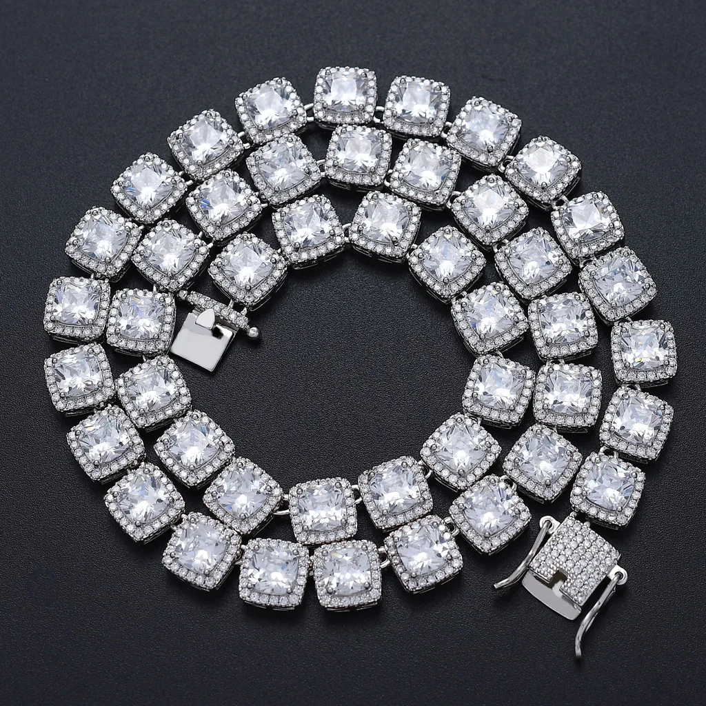 

Hip Hop Cuban Chain 5A+ CZ Stone 10MM Wide Bling Iced Out Cubic Zircon Necklace Bracelet for Women Men Square Fine Jewelry Gifts