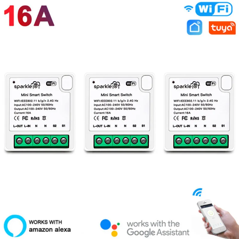 

New Tuya WiFi Smart Light Switch Universal Breaker Timer Smart Life APP Wireless Remote Control Works With Alexa Google Home