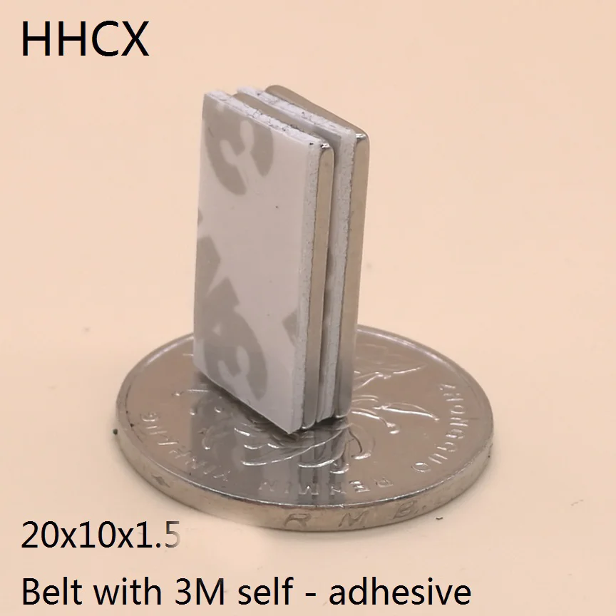 50 шт/Лот 20x10x1 5 N35 Сильный магнит NdFeB 20*10*1 ремень с 3m самоклеющиеся неодимовые