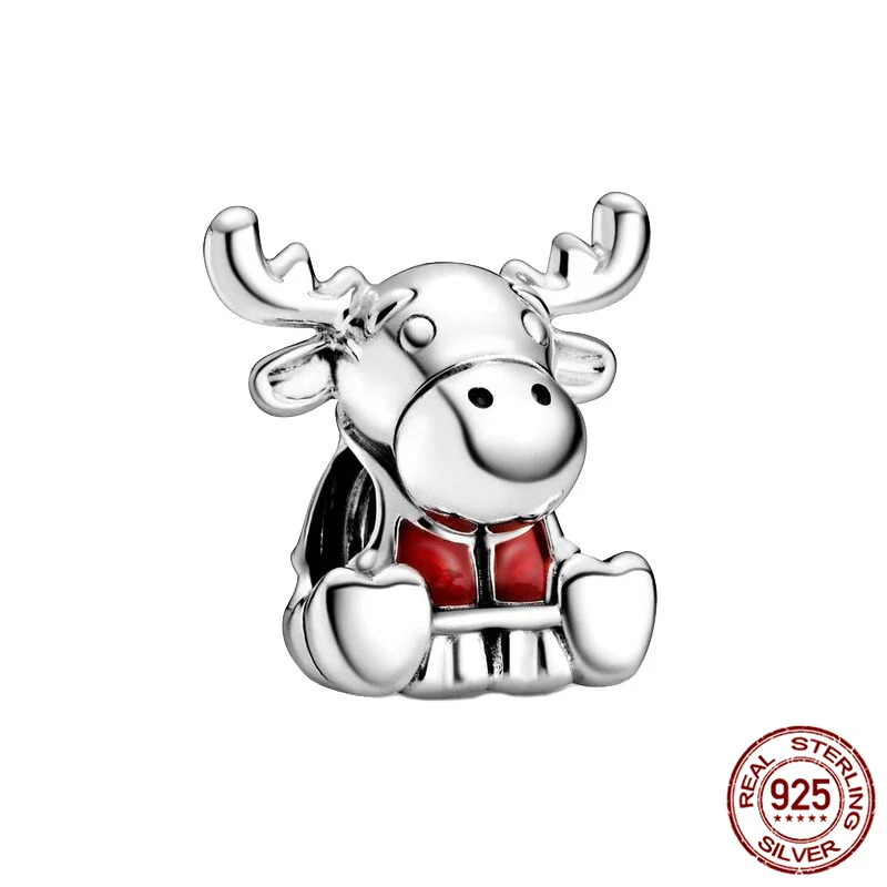 

100% реальные 925 стерлингового серебра Канаде Moose узор в виде кленового листа, очаровательные, подходят к оригиналу 3 мм & браслет ювелирных изд...