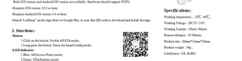 SP108E WIFI-SPI светодиодный контроллер пикселей; DC5-24V вход; Поддержка WS2811/WS2812/WS2813/APA102C/UCS1903/TM1809 и т. д