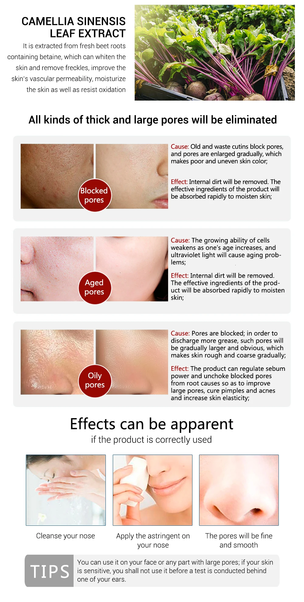 LANBENA Shrink Pore Treatment Serum Facial Oily Control Essence Relieve Dryness Firming Moisturizing Repairing Skin Care 15ml