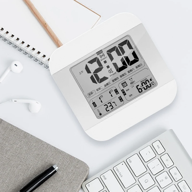 Мини-будильник со светодиодной подсветкой многофункциональный беззвучный для