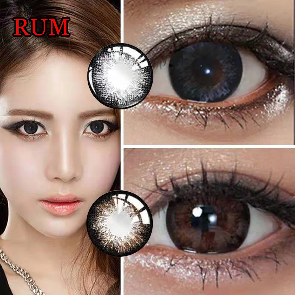 

Dolly 14.5 Contact Lens for Teen Girl Japanese Big Eye Look with Prescription Rum
