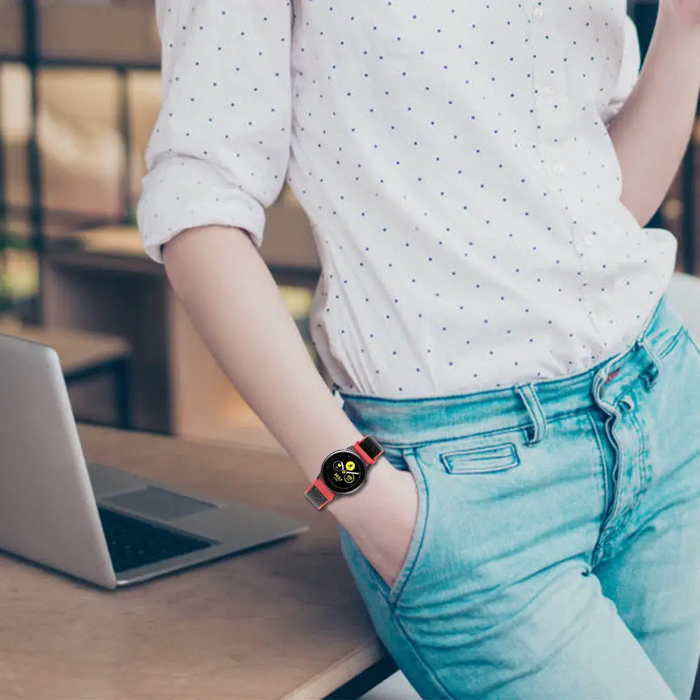 Красочные спортивные часы с нейлоновым ремешком для Galaxy watch active smart watch ремешок для samsung Galaxy 42 мм ремешок для замены часов 20 мм