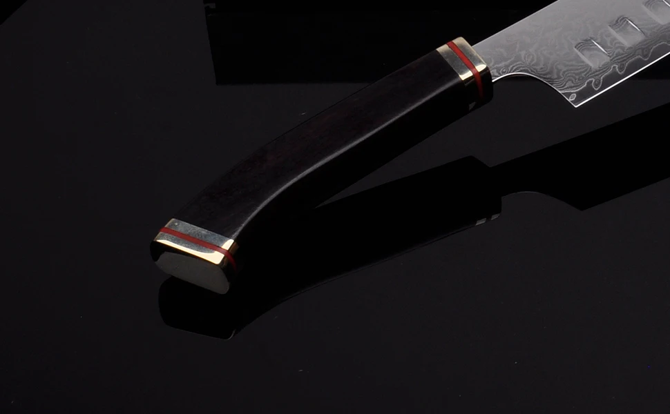 7 дюймов нож шеф-повара Santoku кухонный японский дамасский VG10 стальной нож с черной ручкой Gyuto Кливер рыбное филе разделочный кухонный нож 48