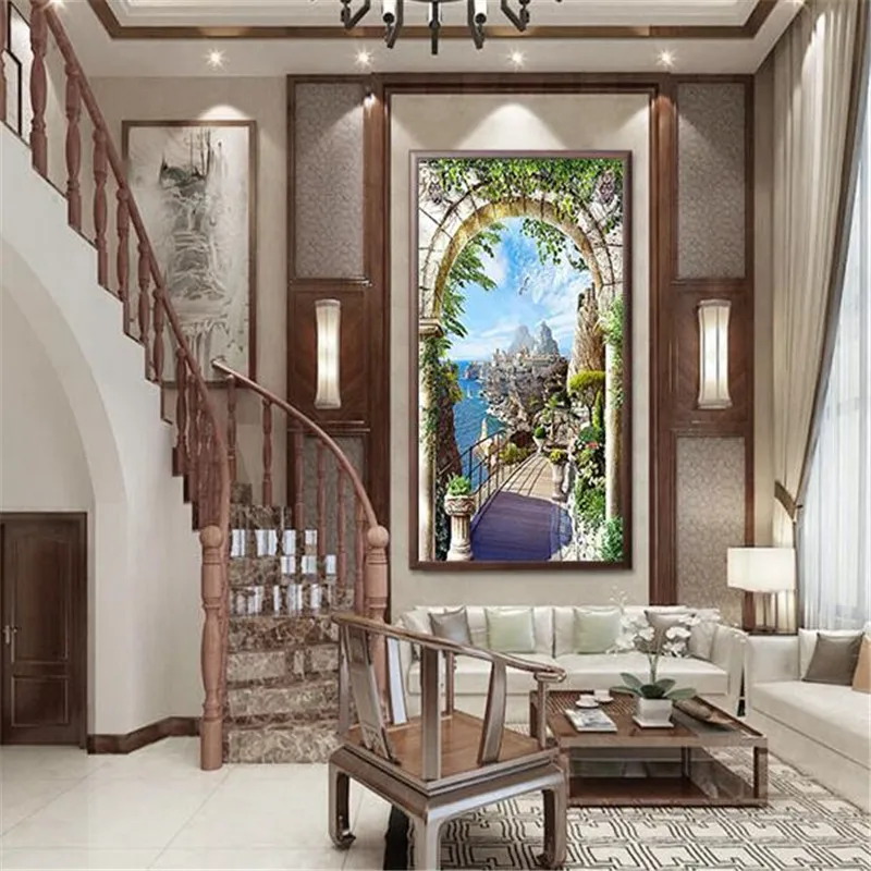 Обои 3D континентальные входные панно с морским пейзажем обои для домашнего