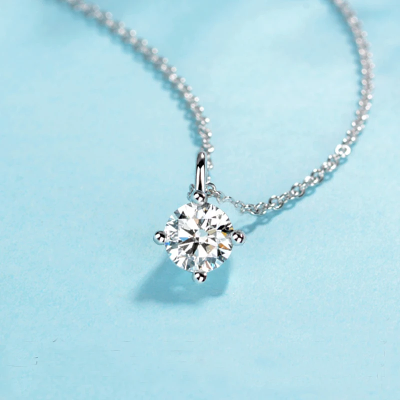 BOEYCJR 925 серебро 1ct/2ct F цвет Муассанит Снежный Цветок VVS элегантный свадебный кулон ожерелье для женщин Подарок на годовщину