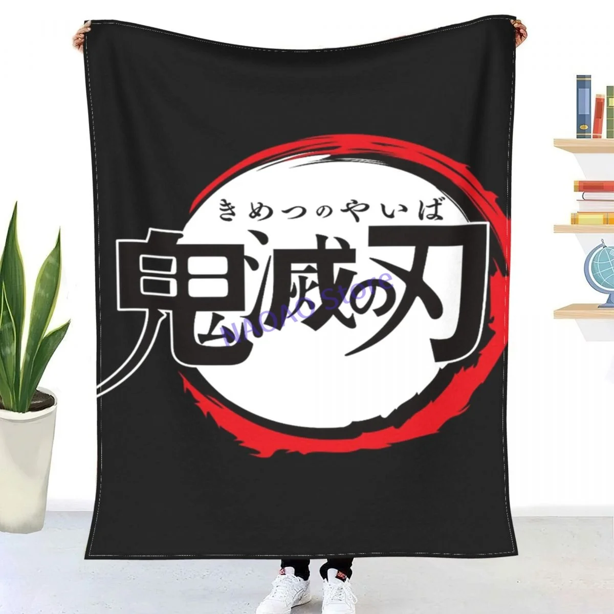 

Anime Demon Slayer Logo Throw Blanket Sheets on the bed Blankets on the sofa Decorative lattice bedspreads Happy nap for