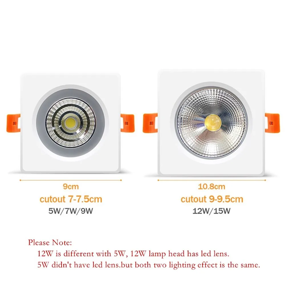 Квадратная/круглая Встраиваемая потолочная лампа COB IP65 Водонепроницаемый