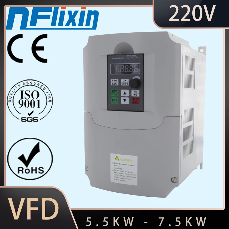 

220V 5.5KW-7.5kw NFlixin 9600 Series Frequency Converter Constant Pressure Control Water Pump Dedicated Inverter PID Controller