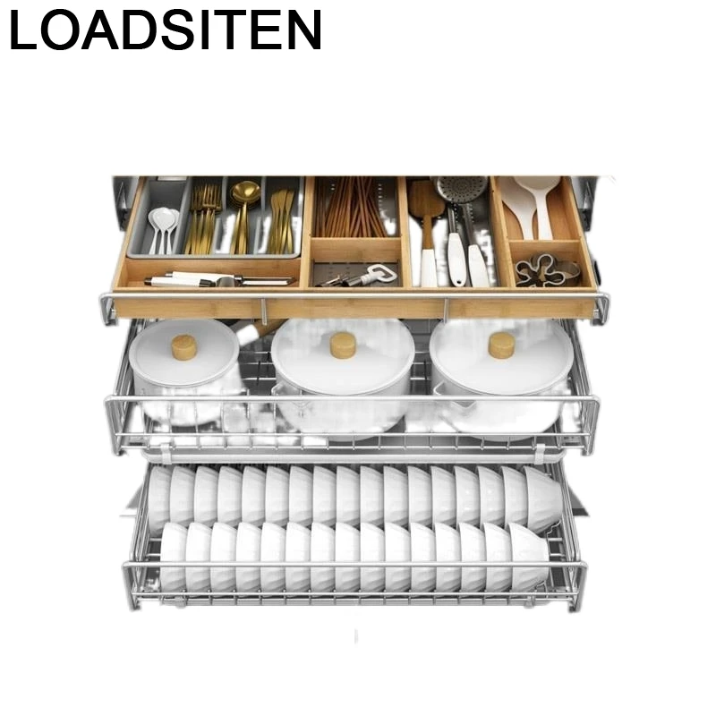 

De Cosina Accessories Organizer Drawer For Organizador Armario Dish Stainless Steel Cocina Rack Cuisine Kitchen Cabinet Basket
