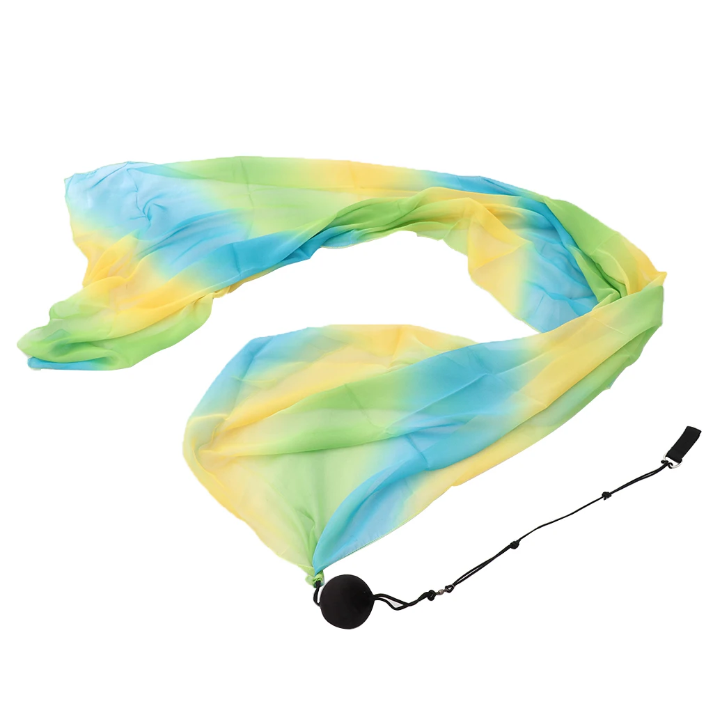 Flowing Silk Veil Poi Thrown Balls Professional Hip-hop Belly Dance Hand Props Comfortable Finger Loops Stage Performance Props