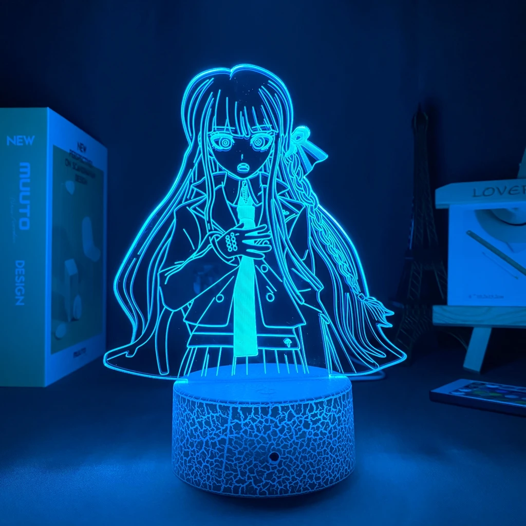 Anime Lamp Danganronpa Kirigiri Kyouko Acrylic Led Night Light Illusion Led Changing Nightlights Lampara For Bedroom Decoration
