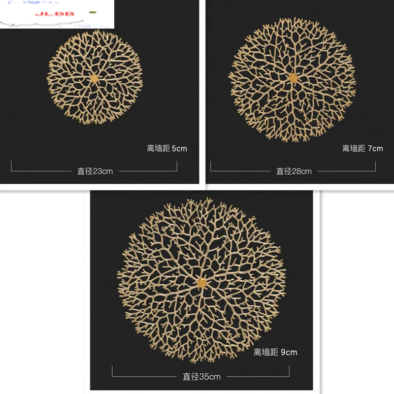 

Wall Decoration Living Room Entrance Background Wall Gold Metal Decoration Copper Alloy Lotus Leaf Coral Tree Carp Wall Pendant