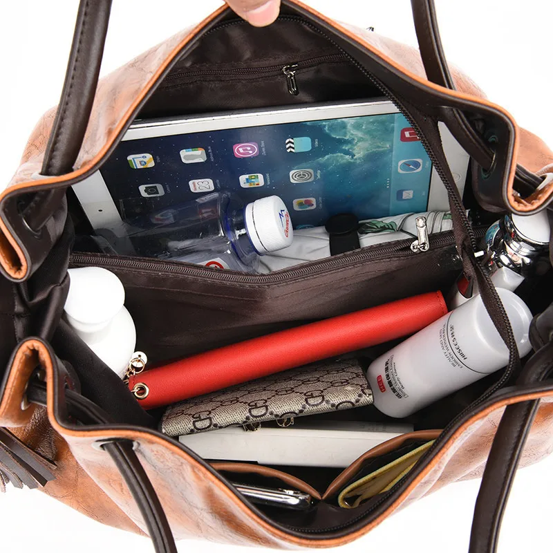 

Luxury Handbags Women Tote Bags Designer Famous Brand Tassel Shoulder Crossbody Bag Ladies Casual Big Hobos Hand Bags Sac a Main