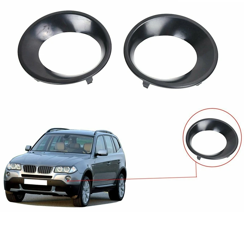 

2Pcs Car Fog Light Cover Trim Driving Light Grill Trims For-BMW X3 E83 LCI 2007-2010 51113423789 51113423790