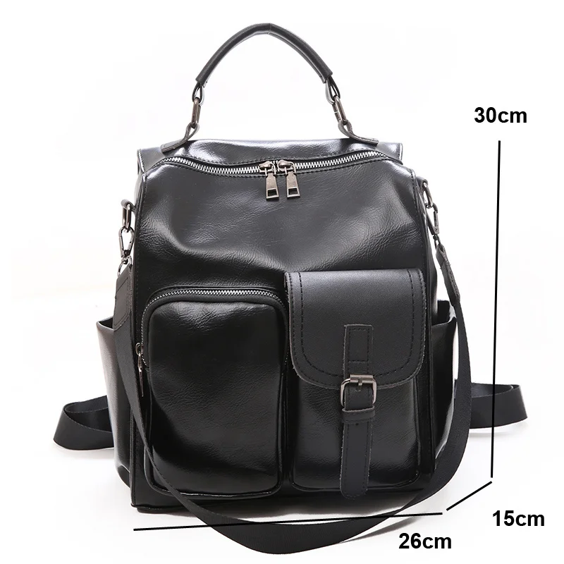 

Preppy Large Capacity Leather Women Backpack Fashion School Bag Backpacks for Teenage Gilrs Vintage Shoulder Bags Female Mochila