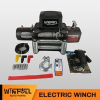 wfheater 13000lbs electric winch set ce red md certification hot sale car winch 12v dc wire rope winch oversea