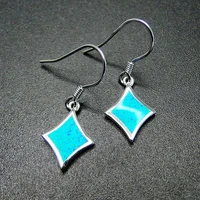 hot selling 925 sterling silver blue opal star earrings women dangle drop earrings for gift