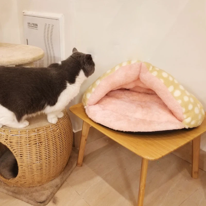 Новые Теплые дома для домашних животных кровать кошек домик собак гнезда коврик