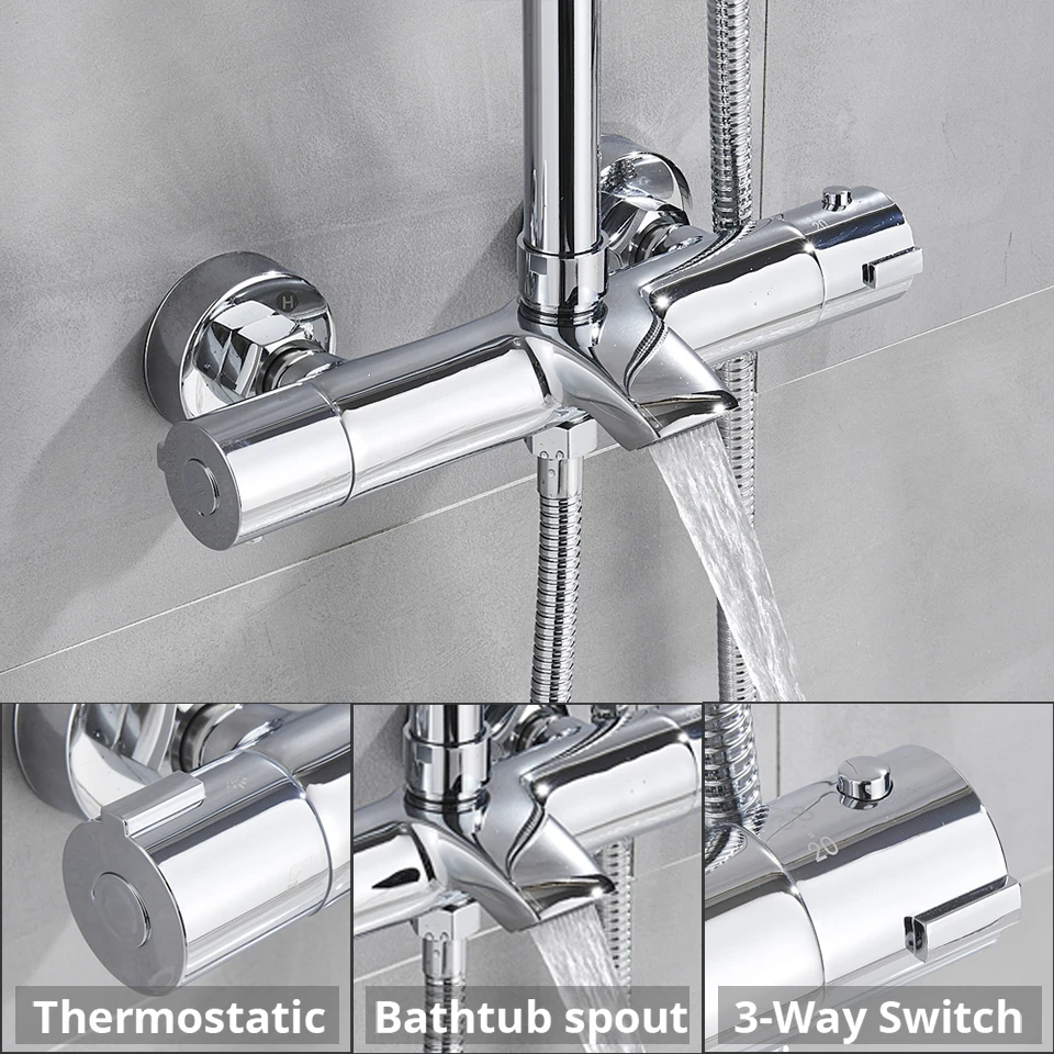 Хромированный смеситель для ванной комнаты насадка душа тропический душ