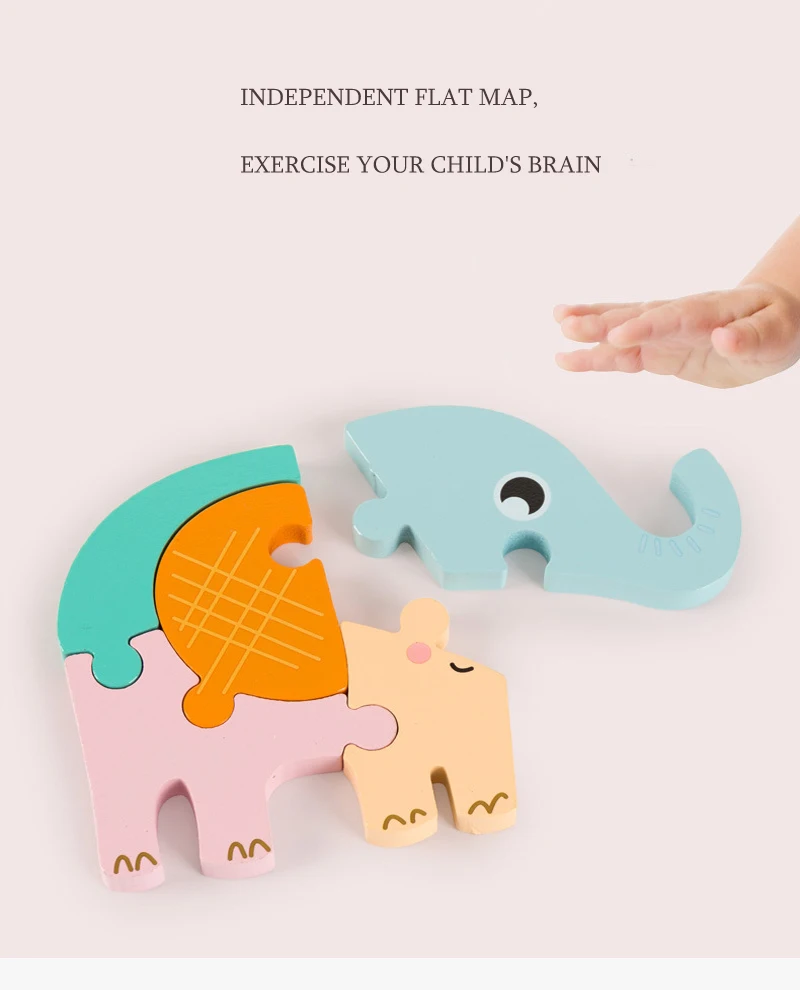 

Baby Toys Wooden 3d Puzzle Cartoon Animal Intelligence Gifts Kids Educational Brain Teaser Children Tangram Shapes Learning Toys