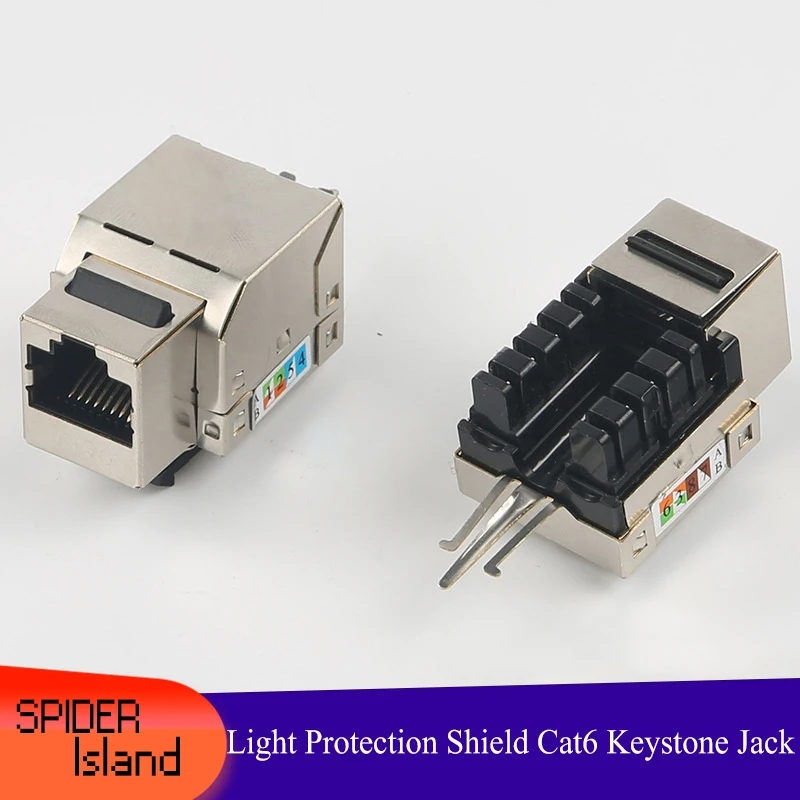 Günstig CAT6 Keystone Jack Modul Abschirmung Modul Stecker Blitz Schutz Rj45 Katze 6 Adapter Für DIY