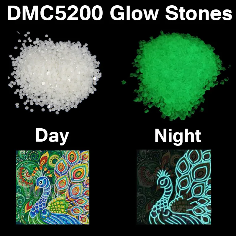 2021 Новый светящийся в темноте камень из смолы DMC 5200 квадратные круглые сверла для