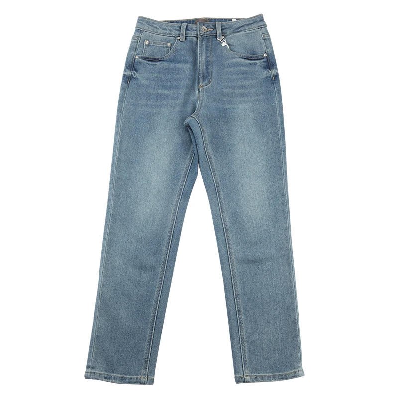 Vgoze потертый мягкий материал Осень Новый стиль 2020 Высокая талия синие зауженные